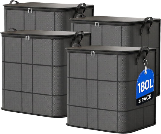 XL Foldable Storage Bag with Reinforced Handles, 180L Large Capacity
