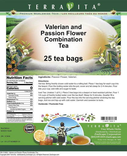 Valerian and Passion Flower Combination Tea (25 tea bags, ZIN: 513636)