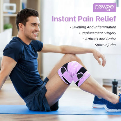 NEWGO Knee Ice Pack Wrap, Ice Pack for Knees Cold Compression Therapy for Knee Replacement Surgery, Arthritis Pain, ACL, Swelling, Sports Injuries (21.7" x 9.8") - Blue