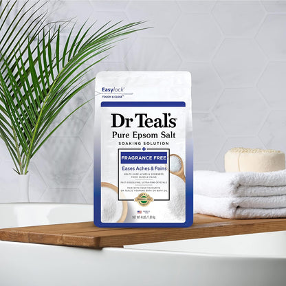 Dr Teal's Epsom Salt Magnesium Soak, Fragrance Free, 4 lbs