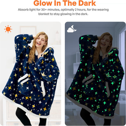Giggling Getup Wearable Blanket Hoodie for Adults Gifts for Teen Girls Sister Women Sherpa Fleece Printed Hooded Blanket Sweatshirt Warm Cozy with Pocket & Sleeves Beige Cat