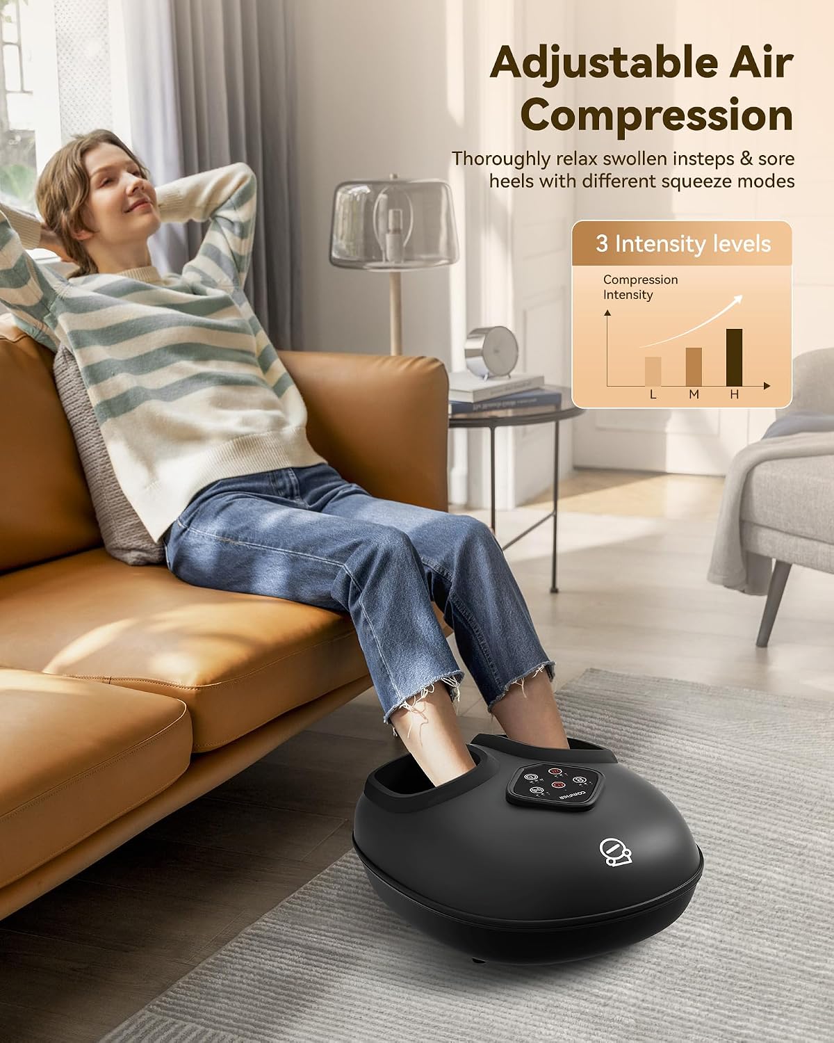 COMFIER [2026 Gift for Men,Women,Shiatsu Foot Massager with Fast Heat,Kneading Rolling Compression,Extra Vibration, FSA Eligible HSA Store, Plantar Fasciitis,Neuropathy Pain, Bigger Size 13IN