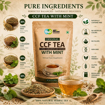 CCF Tea (Cumin, Coriander, Fennel) with Mint - Supports Natural Detoxification 8 Ounces (Pack of 1)