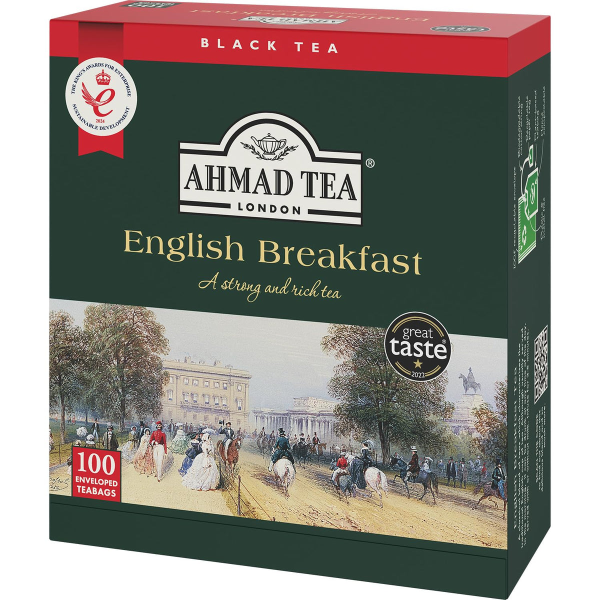 Ahmad Tea Black Tea, English Breakfast Teabags individually wrapped in foil, 100 ct - Caffeinated & Sugar-Free