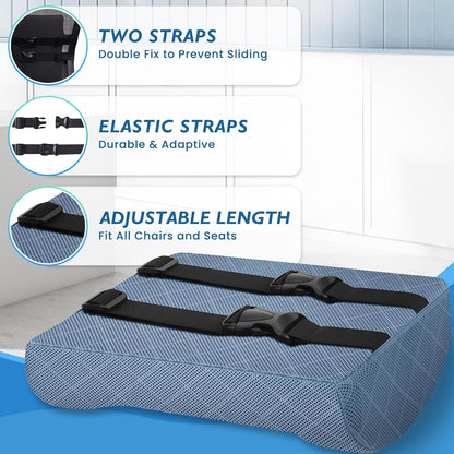 Lumbar Support Pillow for Office Chair Back Support Lumbar Pillow for Car, Gaming, Office Chair - Improve Sitting Posture & Back Pain Relief, Memory Foam, Adjustable Straps, Grey