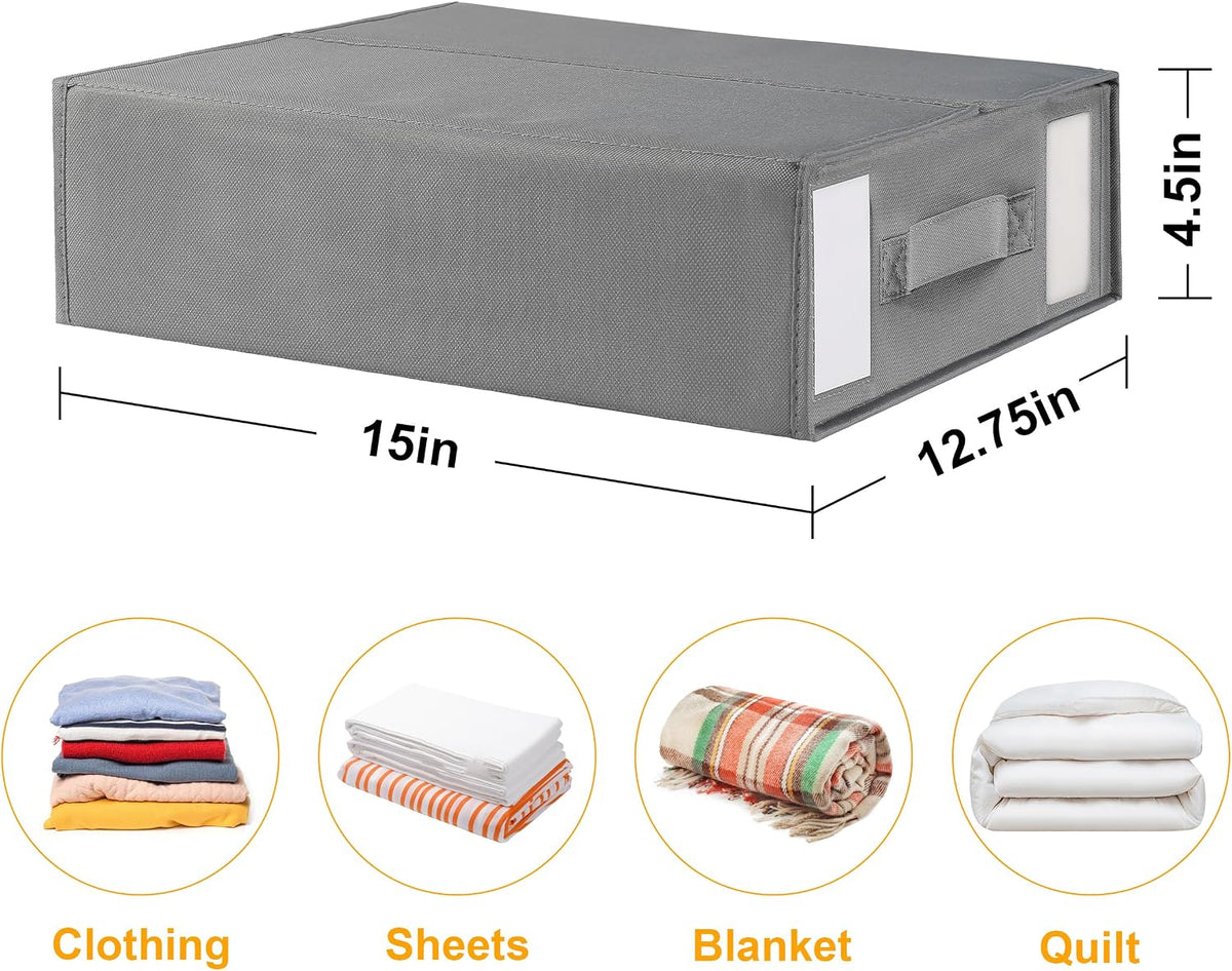 2-Pack Bed Sheet Organizers and Storage, Oxford Grey