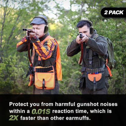 PROHEAR Electronic Ear Protection for Shooting with 4X Sound Amplification, Gun Range Hearing Protection Muffs, NRR 23dB Noise Reduction Headphones for Hunting, Green