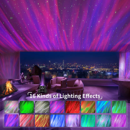ENOKIK Galaxy Projector, Star Aurora Projector Built-in Bluetooth Speaker, Night Light for Kids Adults, White Noise Light for Home Decor/Relaxation/Party/Music/Gift (Black)