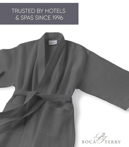 Women’s Waffle Robe by Boca Terry, Kimono Style Lightweight Summer Robe