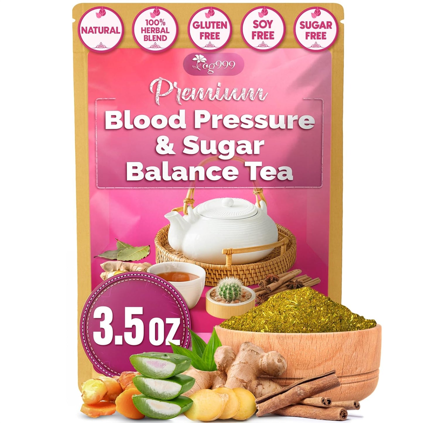 120 Bags Premium Turmeric Ginger Cinnamon Tea, Improve Digestion, Support Brain, Weight, Skin and Sleep, Eco-Conscious Tea Bags and Premium Natural Ingredients. Turmeric Ginger Herbal Tea. No Sugar, No Caffeine, No Gluten, Vegan.