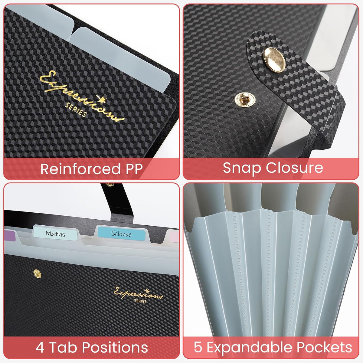 Sooez Accordion File Organizer 8 Pocket, Expanding File Folder with Labels