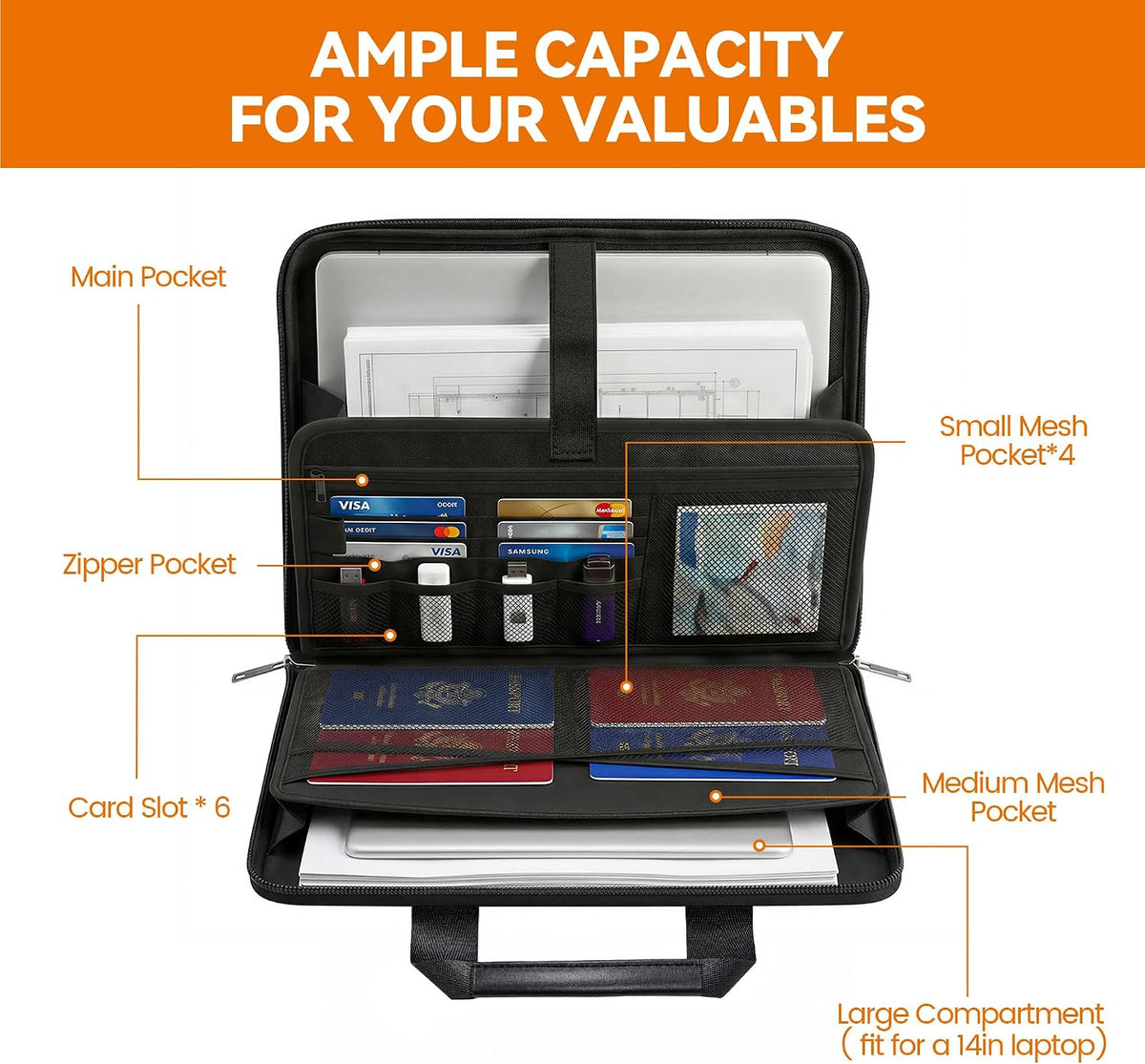 TILYMOL Fireproof Document Bag (5200℉) with Upgraded Heat Insulated Layers