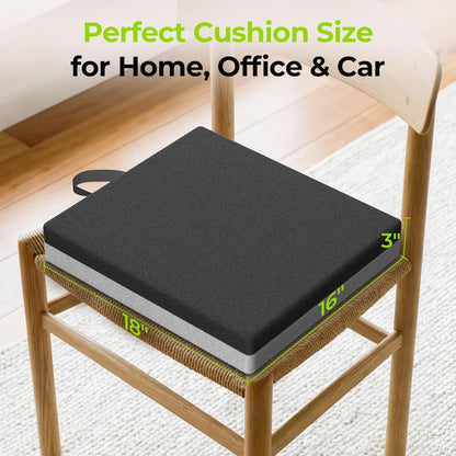 AUVON Ventilation Seat Cushion with Innovation Heat Dissipation Design, Wheelchair Cushion with Supportive Memory Foam, Waterproof & Anti-Slip Cover, Improve Lower Back & Tailbone Comfort
