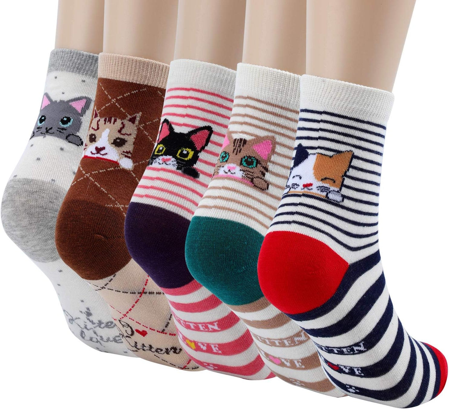 Jeasona Cute Cat Gifts for Women Animal Cat Socks Wife Mom Girlfriend Daughter