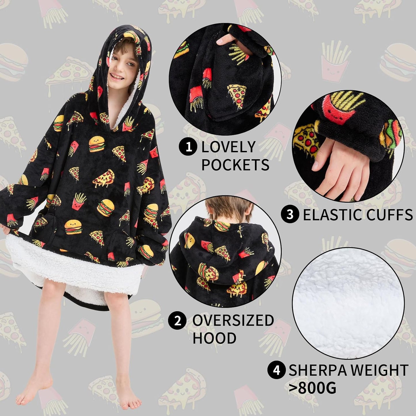 Fiosnow Glow in the Dark Unicorn Blanket Hoodies for Kids 6-13YR Oversize Wearable Blanket Hoodies for Boys Girls Teens
