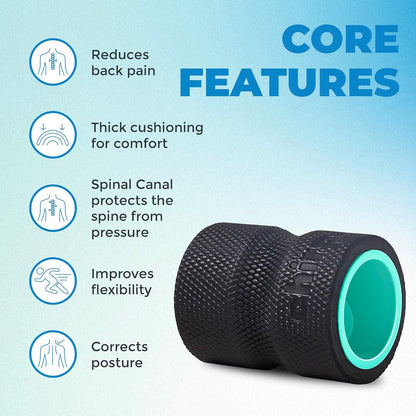 Chirp Wheel Foam Roller - Targeted Back & Neck Pain Relief, Muscle Massage, Trigger Point Therapy, High-Density Foam Tool for Physical Therapy, Stretching & Exercise, 500lbs Capacity, 12-Inch Mint