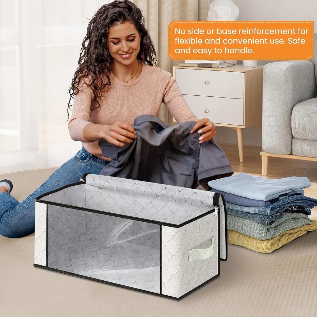 Fab totes Storage Bags for Clothes Blanket Storage Bins with Lids