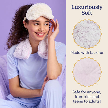 warmies Microwavable Neck & Shoulder Wrap - Weighted Neck Wrap - Microwavable Heat Pack for Shoulders - Chillable Heating Pad with Lavender for Aches & Pain - Marshmallow Gray, 19 x 5 x 3 in, 2 lb
