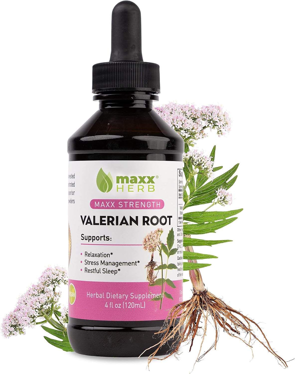 Maxx Herb Valerian Root Liquid Extract for Sleep & Relaxation, 4 Oz