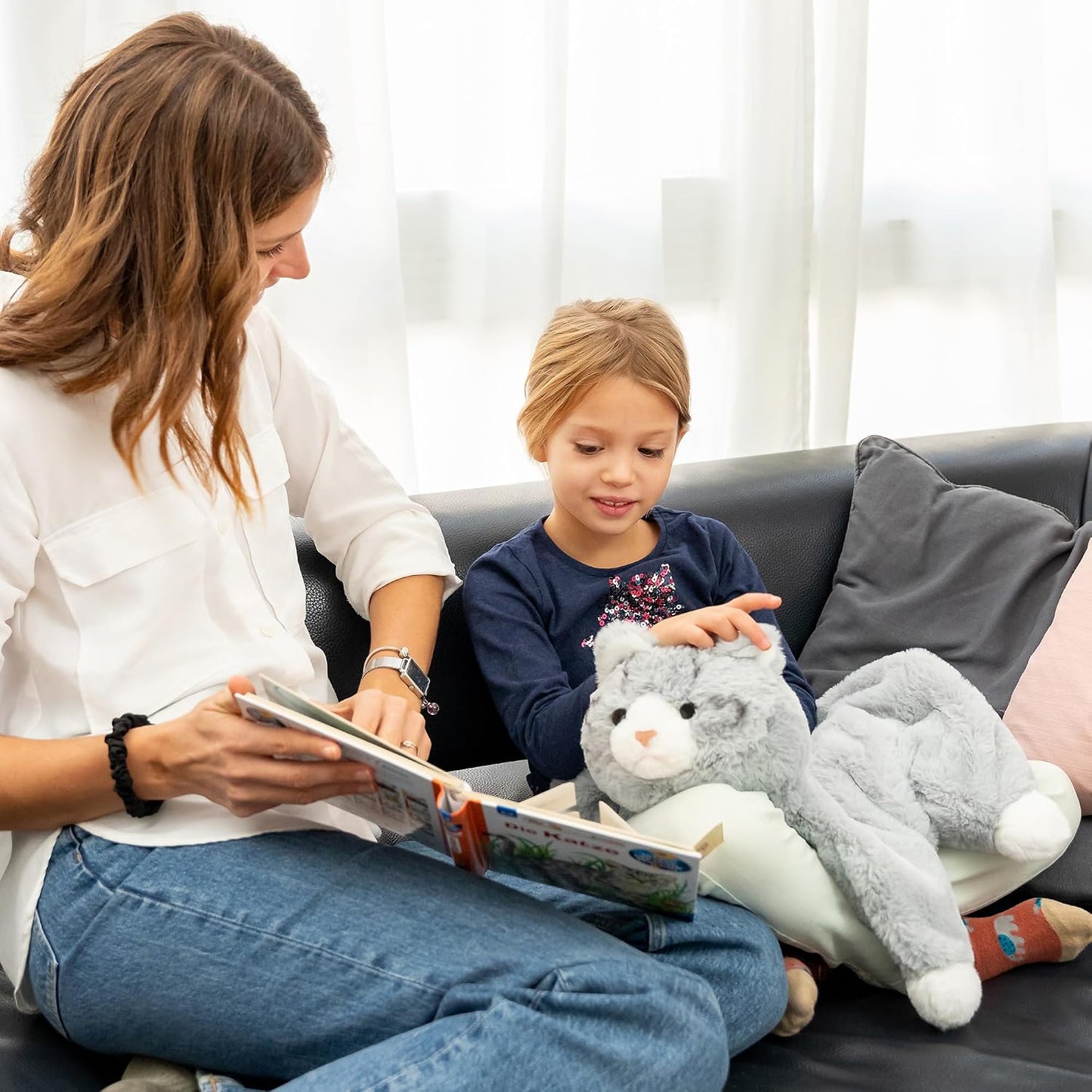 ODOXIA Weighted Lap Pad for Kids 5Lbs | Calming & Comforting | Cat Animal | Sensory Product | Blanket for Special Needs | Carrying Bag Included