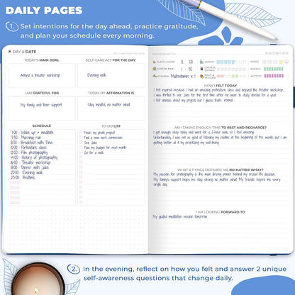 Clever Fox Self-Care Journal – Daily Reflection Notebook – Mental Health & Personal Development Planner, Meditation & Mood Log, A5 (Aquamarine)
