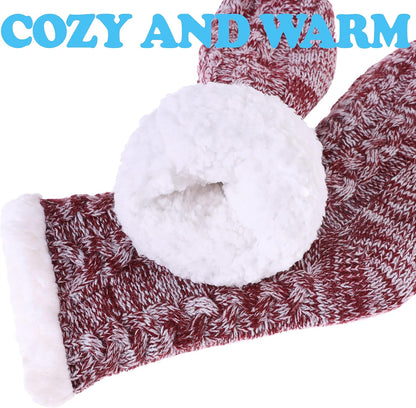 SDBING Women's Winter Super Soft Warm Cozy Fleece Lined Fuzzy Slipper Socks with Grippers
