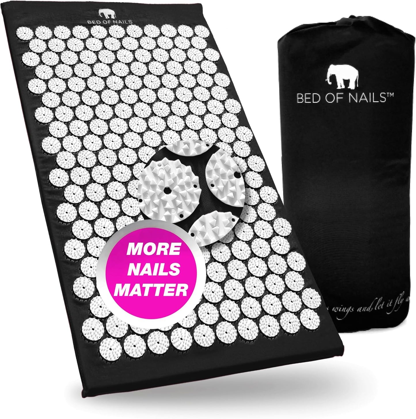 Bed of Nails Mat and Pillow Set – Original Bon Acupressure Design with 10962 Precision Nails, Mat: 28.5 x 16.5 x 1", Pillow: 14.5 x 6 x 4", Green