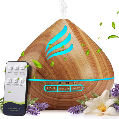 𝟔𝟖%𝐨𝐟𝐟 Essential Oil Scent Diffuser: 500ML Aroma Diffuser for Home Bedroom - 14 Colors LED, Remote Control, Ultra-Quiet Cool Mist Scent Diffuser with Timer for Family - Camel