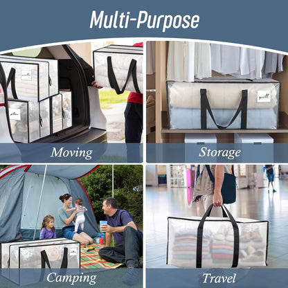 Extra Heavy Duty Large Moving Bags with Strong Zipper, Dark Blue