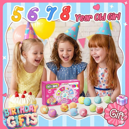 Sanyi Unicorn Bath Bombs for Kids with Bracelet Inside, Gifts for Girls 4-8