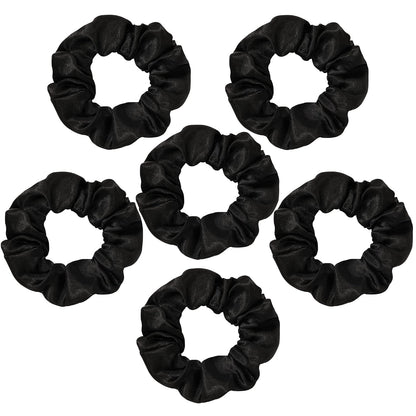 16 Pcs Scrunchies for Women - Black Satin Silk Scrunchies for Girls Hair Ties Elastics Bands Ponytail Holder Hair Accessories