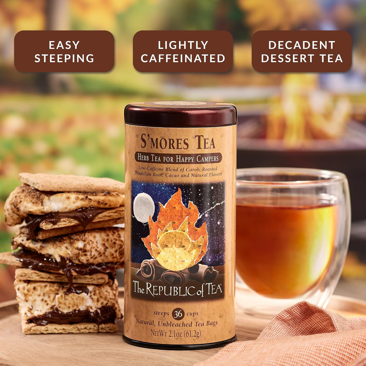 The Republic of Tea S’mores Herbal Tea, Low-Caffeine, 36 Ct