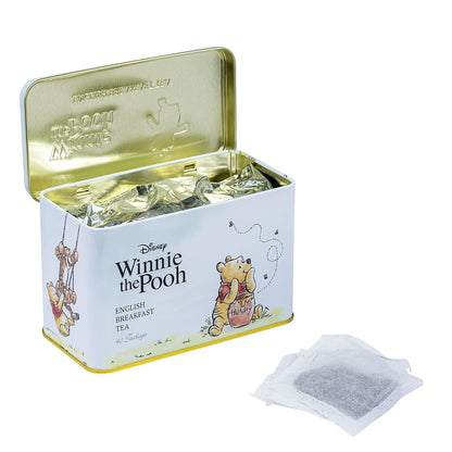 New English Teas Winnie the Pooh Tea Caddy with 40 English Breakfast Teabags, Tigger, Piglet & Eeyore
