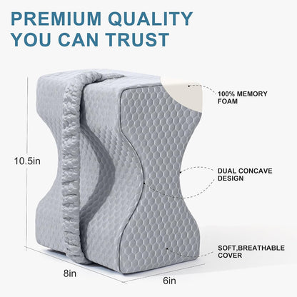UJPFEO Knee Pillow for Side Sleepers, Leg Pillow for Sciatica, Back, HIPS, Knees, Joints Pain Relief,Pillows for Between Legs While Sleeping Spine Alignment Support & Relieves Pressure