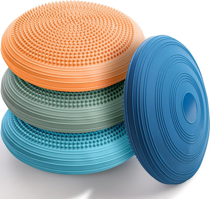 Libima 4 Pcs Wiggle Seat Inflated Wobble Cushion for Sensory Kid 13 Inches Balance Disc Flexible Seating for Classroom Sensory Pad for Chair Wiggle Cushion