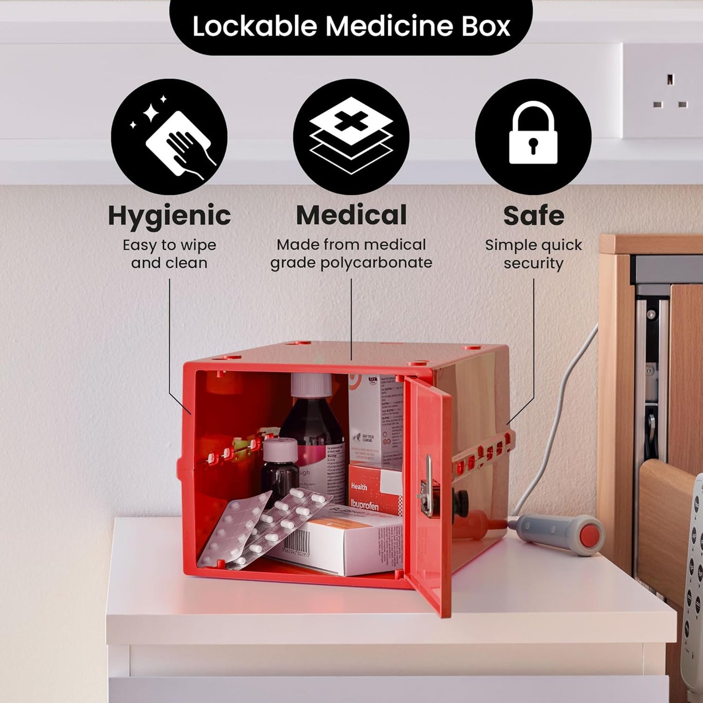 Lockabox One™ | Premium Lock Box | Medium Combination Lock Box For Food, Medicine & Home Safety | External Size 12 x 8 x 6.6 inches (Crystal)