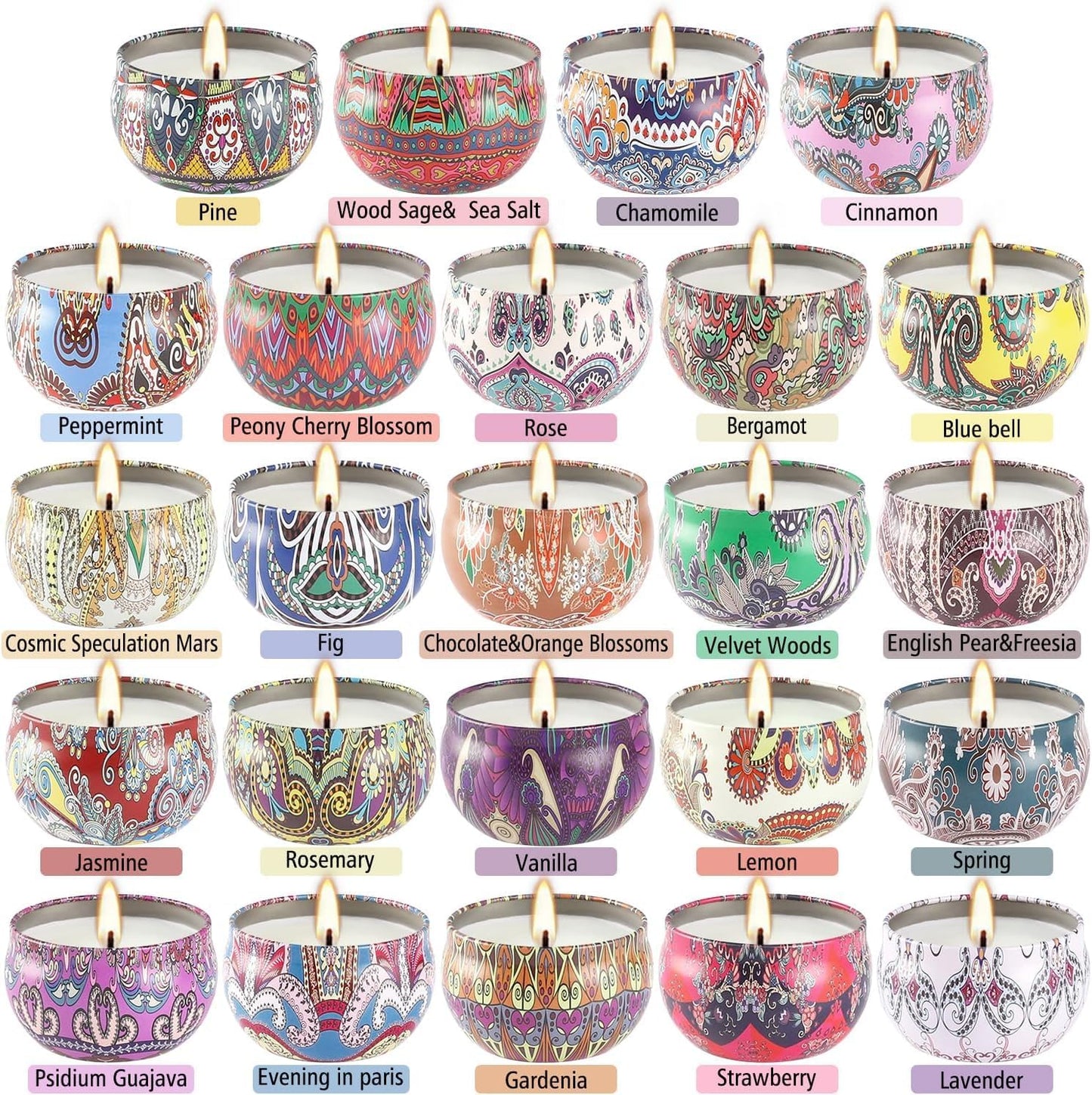 36 Pack Scented Candles Set for Home, Relaxing Stress Relief, Aromatherapy - Natural Soy Wax and Fragrance - Gifts for Women, Mom, Best Friend, Wife, Birthday