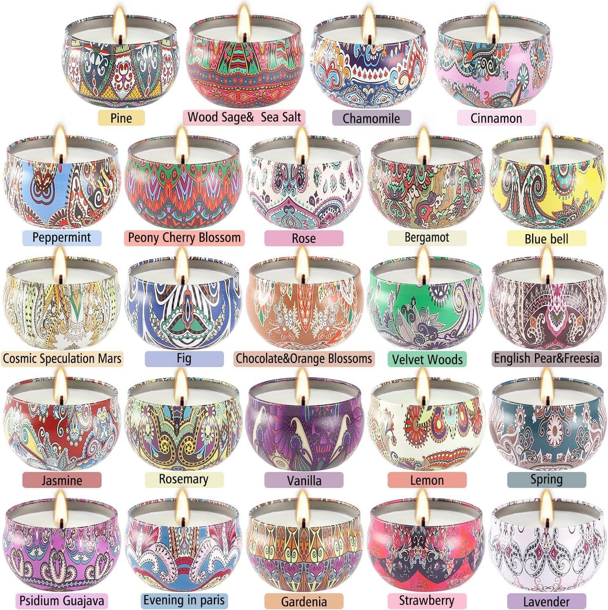 36 Pack Scented Candles Set for Home, Relaxing Stress Relief, Aromatherapy - Natural Soy Wax and Fragrance - Gifts for Women, Mom, Best Friend, Wife, Birthday