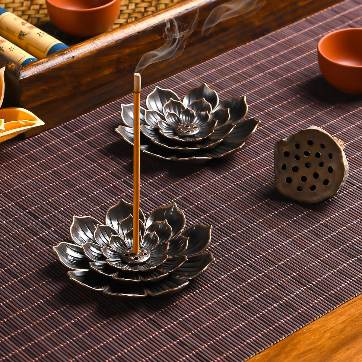 SLKIJDHFB Incense Burner - Lotus Incense Stick Holder 2Pcs
