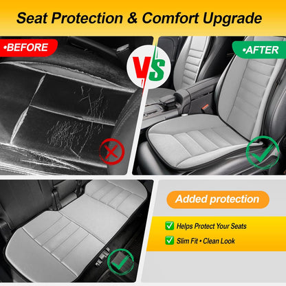kingphenix Car Seat Cushion with Back Support Pillow: Enhanced Comfort Memory Foam Design for Pain Relief, Ideal for Drivers and Office Use - Ergonomic Lumbar Comfort for Long Sitting - Black