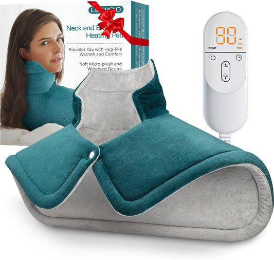 Heating Pad for Neck Shoulders Back, Extra Large Heat Pad for Full Body Relax, Electric Heated Wrap for Seniors, Dad Gifts Fathers Day, Birthday Gifts for Men Women Mom Grandma, ETL Safety Certified