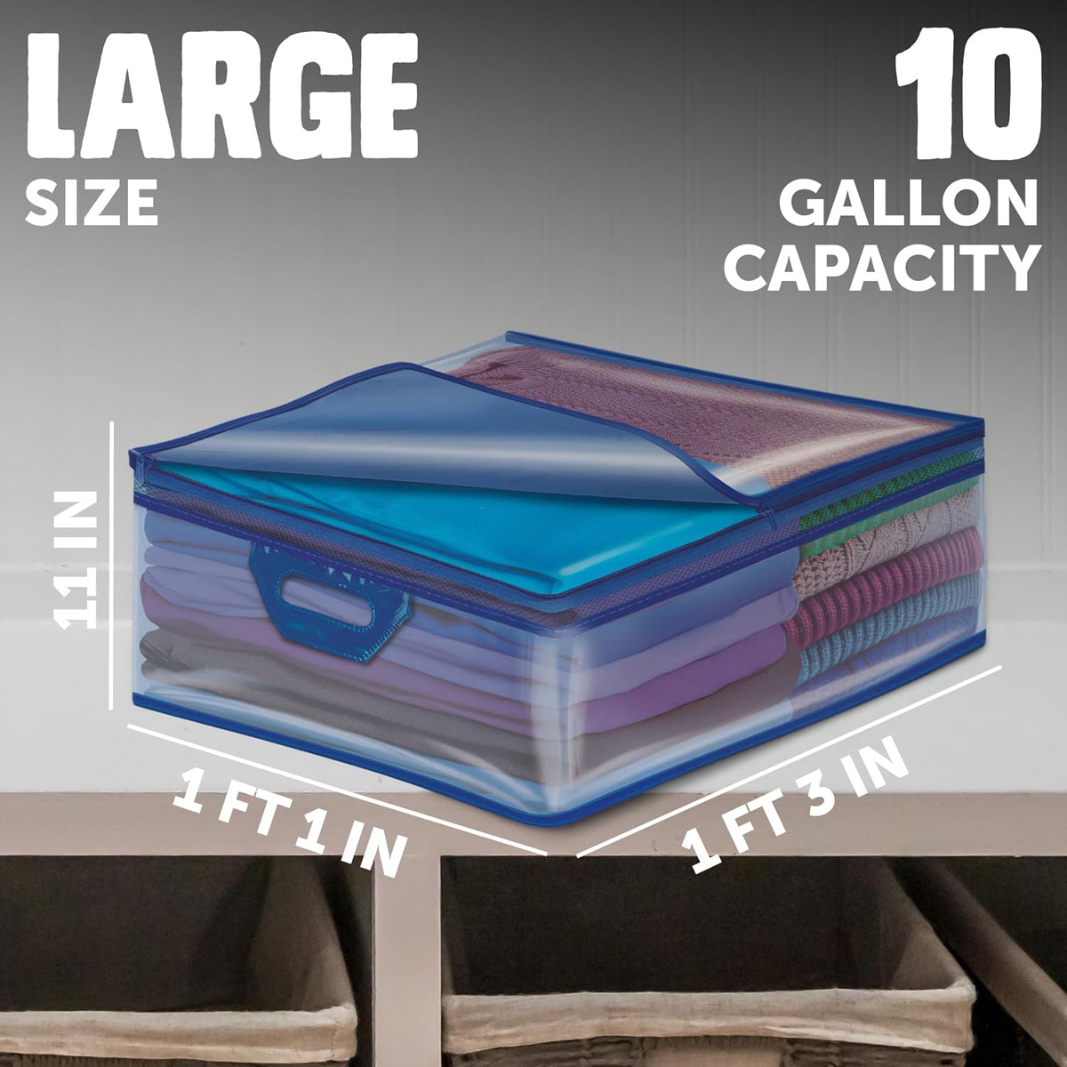 Ziploc Flexible Totes, 22 Gallon X-Large Storage Bags with Zipper, 2 Count