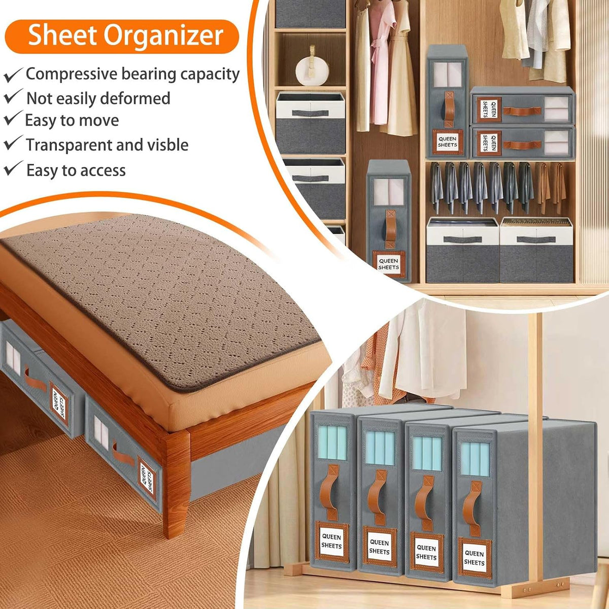 GhvyenntteS Bed Sheet Organizers and Storage, Closet Organizer