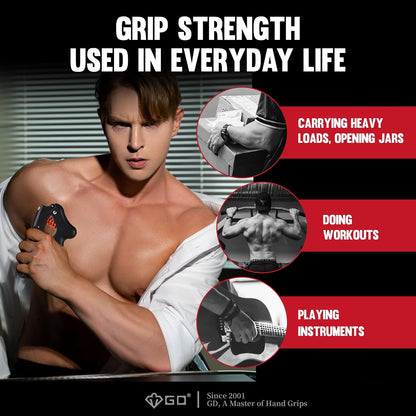 GD Grip Strength Trainer (Premium Adjustable Grip Strengthener for Forearm Training) Wrist and Forearm Strengthener