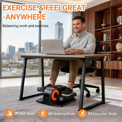 Under Desk Elliptical, Elliptical Leg Exerciser for Seniors, Home Portable Elliptical with Remote Control and 12 Adjustable Speeds, Electric Seated Pedal Exerciser