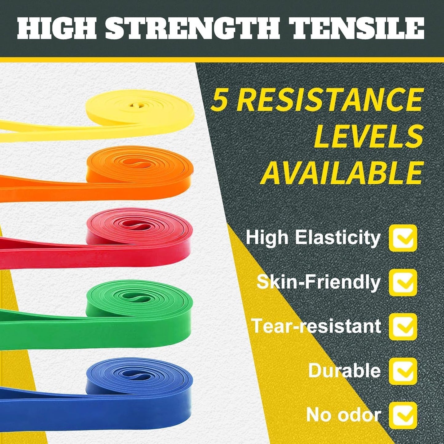 Exercise Bands Resistance Bands for Working Out,Pull Up Bands Set,at Home Workout Equipment,Workout Bands for Men and Women,Stretch Bands for Exercise