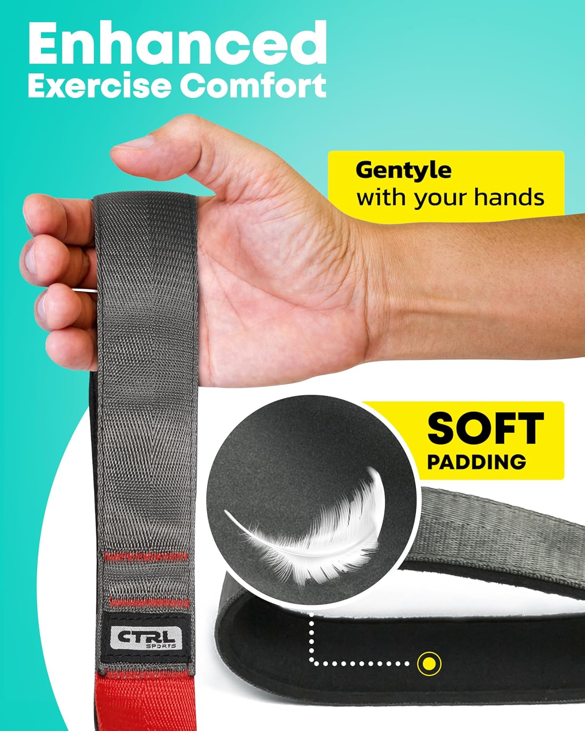 Stretching Strap with Loops - Non Elastic Stretch Band for Physical Therapy, Yoga Strap for Stretching Equipment, Stretch Bands for Exercise and Flexibility - Fascia, Hamstring & Leg Stretcher Belt