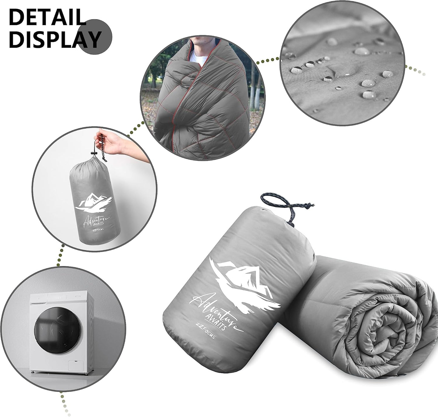 Mini Camping Blanket Lightweight Puffy Camp Blanket