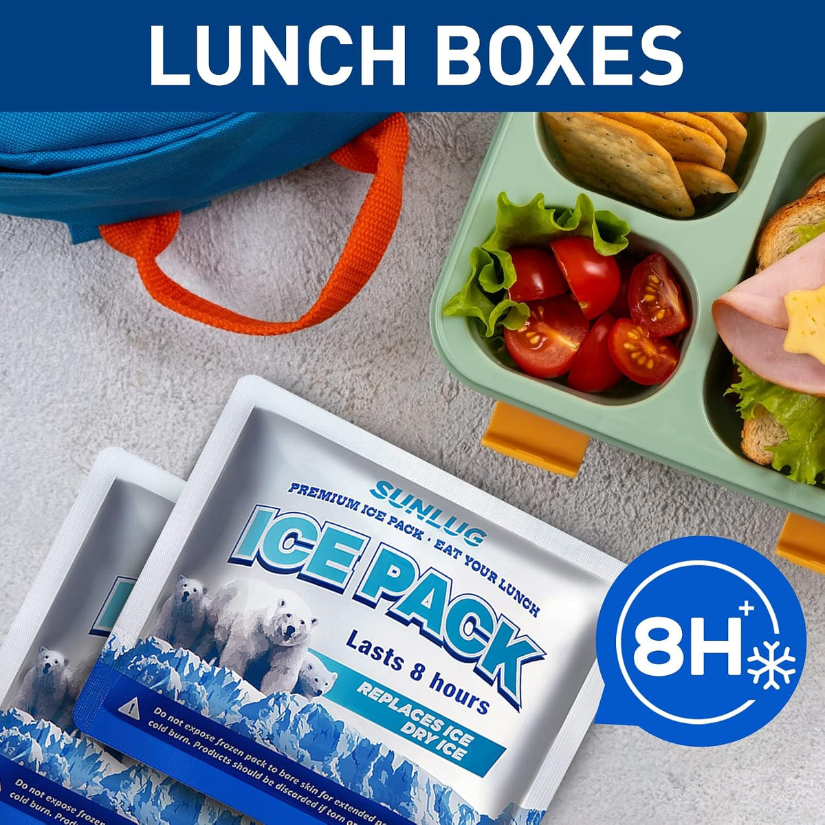Cooler Ice Packs Reusable Ice Packs for Coolers Long Lasting Freezer Packs for Cooler Bag, Lunch Bags, Cooler Backpacks