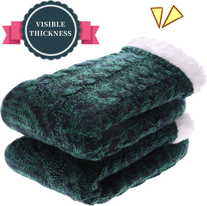 SDBING Women's Winter Super Soft Warm Cozy Fleece Lined Fuzzy Slipper Socks with Grippers